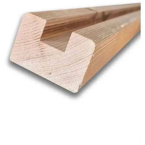 Cornice terminale in legno da 300 cm, profilo 60x43 mm a U 20x16 mm