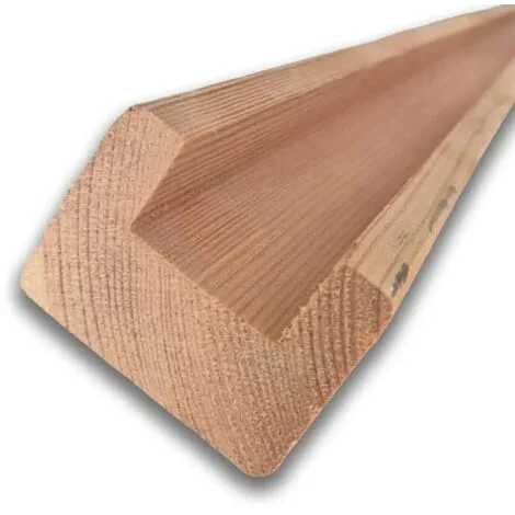 Cornice terminale in legno da 100 cm, profilo 60x43 mm a U 33x20 mm