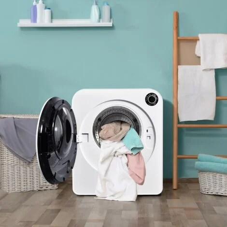 Asciugatrice 3 kg, 830w, tripla filtrazione, possibile montaggio a parete, 5 programmi, protezione dal surriscaldamento, classe energetica C, bianca
