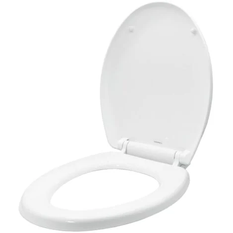 Sedile wc copri water tavoletta vaso universale bianco polipropilene pp sistema soft closing bagno pezzi 1