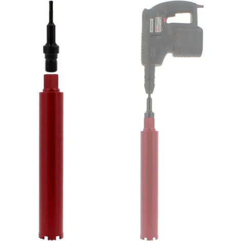 Corona diamantata Ø 71 mm con adattatore per trapano e perforatore SDS-plus
