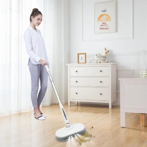 Mocio elettrico senza fili, pulitore per pavimenti Spin Mop, mocio elettrico con funzione di spruzzo e LED, lavapavimenti per pulire, strofinare e lucidare, ambiente di lavoro -1045℃/14113℉