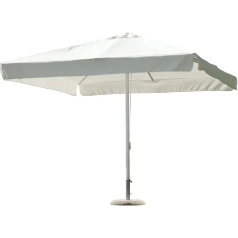Ombrellone 3x3 Metri Palo Centrale in Alluminio Bianco Giardino, Bar, Ristoranti