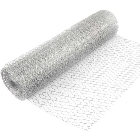 Wiltec Rete metallica per recinzione, voliere, gabbie, rete zincata 1 x 5 m, maglia esagonale da 25 mm, in acciaio zincato, resistente alle intemperie
