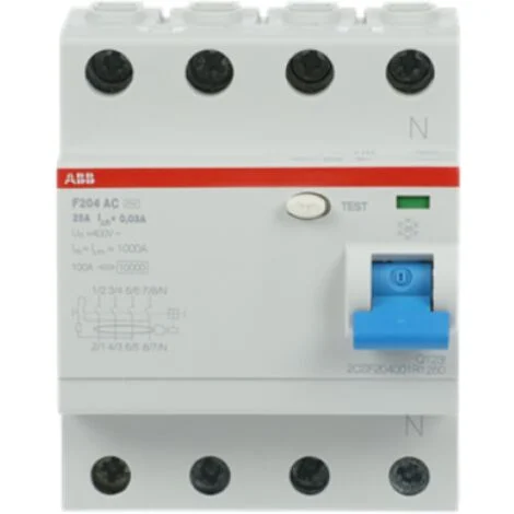 Abb f204 ac 25a 30ma interruttore differenziale modulare puro f427812