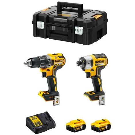 DeWALT Kit DCK268P2T (DCD791 + DCF887 + 2 x 5,0 Ah + DCB115 + TSTAK II)