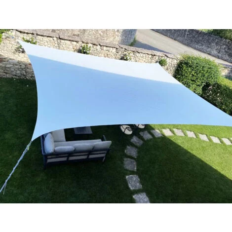 Tenda a vela telo quadrato ombreggiante bianco per arredo esterno giardino mare