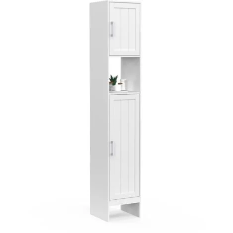 Mobile a colonna da bagno WALDO con 2 ante e 1 nicchia, bianco