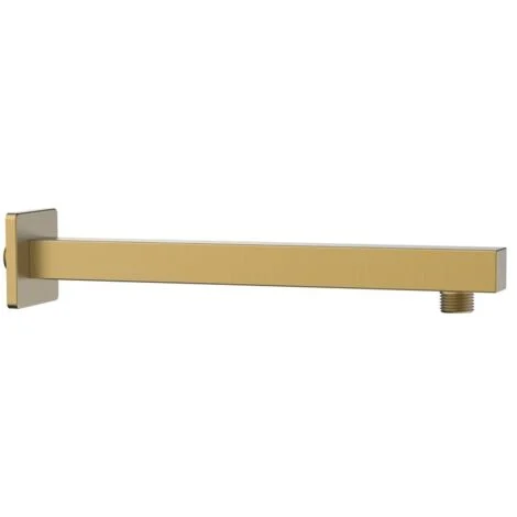 Braccio doccia con attacco universale quadrato 30 cm oro opaco