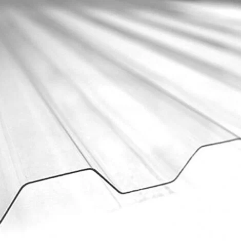 10 Lastre di Policarbonato Corrugato "SuperDur" GRECA 76/18 mm CLEAR 1060X1000mm con protezione UV