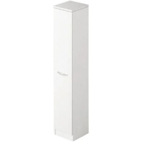 Scarpiera bianco in legno con un’anta e 6 ripiani cm h182x36x38