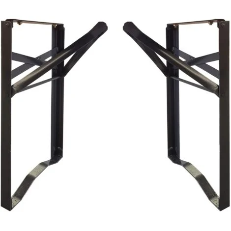 Coppia gambe in acciaio pieghevoli cm 22 x h 43 per panche
