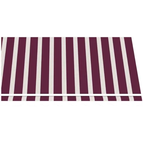 Telo di Ricambio per Tenda da Sole a Caduta e Bracci in Poliestere da 180gr/mq PU Impermeabile Bordeaux e Beige - Con Bracci Estensibili - L250xP200 CM