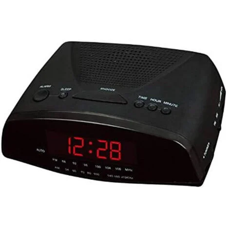 TrAdE Shop Traesio - Radiosveglia Digitale Radio Sveglia Cr-9905 Radio Pll Fm Con Display A Led Rossi -