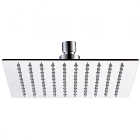 Cleafe - Soffione Doccia Quadrato 6" 15cm In Acciaio Attacco Standard Snodato Orientabile -