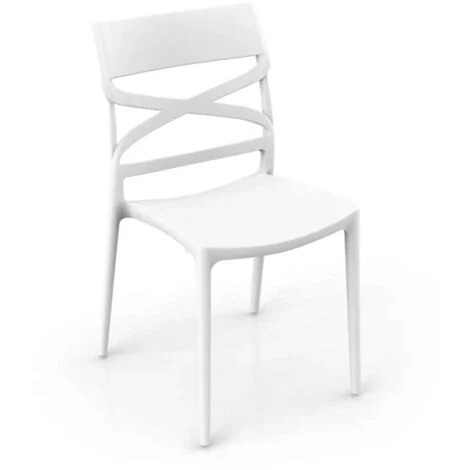 Domo Mea Sedia Flow Bianca- Design Moderno e Comfort - 45x54x85 cm