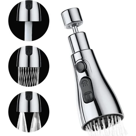 Rubinetto per lavello da cucina, miscelatore per lavello da cucina girevole a 360 gradi, testa del rubinetto da cucina con adattatore, testa del rubinetto da cucina a 3 modalità, per lavandino del bag