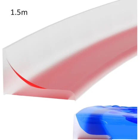 1,5 m Soglia per doccia Barriera per acqua Barriera per doccia in silicone pieghevole Guarnizione per porta doccia autoadesiva Diga per doccia anti-trabocco per vasca da bagno Cucina e bagno Trasparen