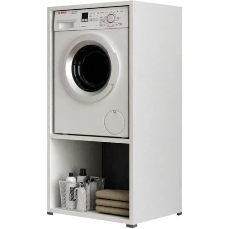 mobile per lavatrice bianco con vano 70x64x146 cm