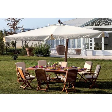 Ombrellone da giardino decentrato con struttura in