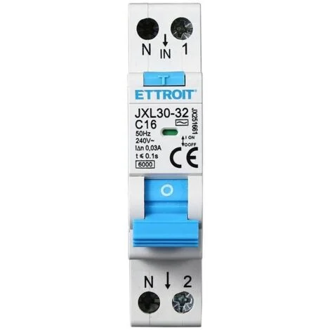 ETTROIT interruttore Magnetotermico Differenziale 1P+N 16A 30mA 220V-6KA JX251661