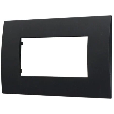 ETTROIT Placca Plastica Serie Venus 4P Colore Nero Compatibile Con Vimar Arke VA83402