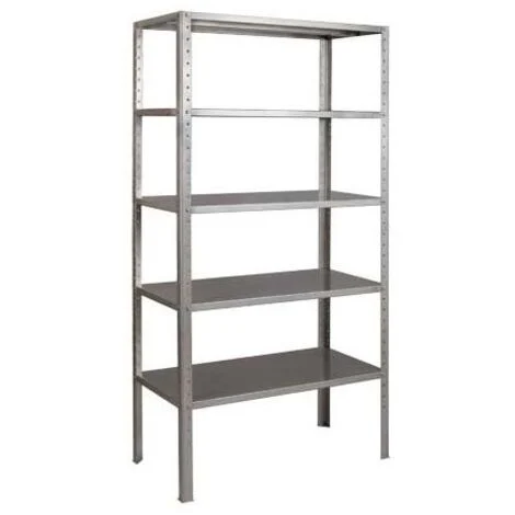 Scaffale in Kit: 5 ripiani 80X40 cm + 4 angolari H 2mt + Bulloni e Piedini