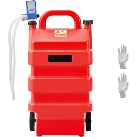 Mophorn Serbatoio di Carburante Portatile da 60,56 L con Pompa Elettrica 12 V CC, Flusso 11,36 L/min, Tubo da 1,21 m per Diesel e Benzina, Rosso
