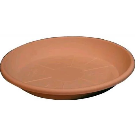 SOTTOVASO TONDO in Resina Color TERRACOTTA 36x5H cm per VASO Festonato da 40 cm