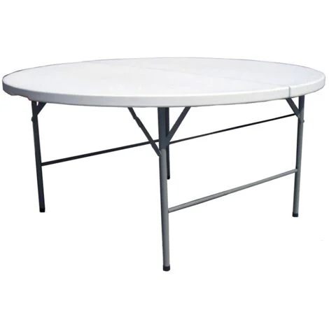 tavolo da esterno rotondo pieghevole solaria "catering" con maniglia in polietilene 150x150x74 cm
