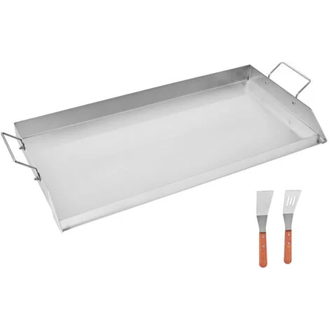 Mophorn Piastra in Acciaio Inox, Piastra Rettangolare Universale 809x370 mm, Piastra a Gas, Pentole Portatili per Famiglie con Manico, Ideale per Campeggio, Feste, Picnic, Eventi all'Aperto