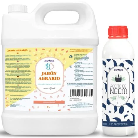 PLANTAWA Sapone Molle di Potassio 5L + Olio di Neem 1LFormula Pura ed Altamente ConcentrataSoluzione Naturale per Cura DomesticaVersatile e multiuso per Interno ed Esterno