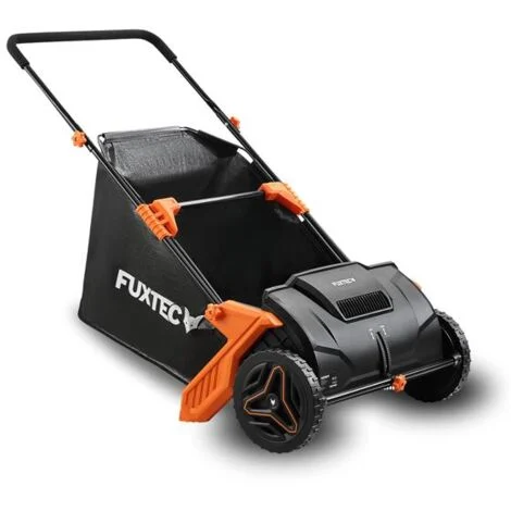 FUXTEC Raccoglitore di foglie e erba FX-LS52, larghezza di lavoro 530 mm, profondità regolabile 0-40 mm, sacco di raccolta da 100 L, leggero e maneggevole (6,5 kg)