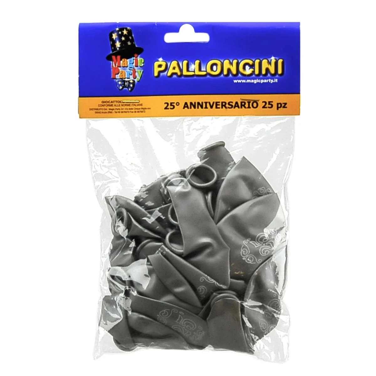 Palloncino 25 anniv metallizzati 25 pz