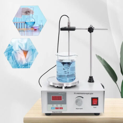 Agitatore magnetico con piastra riscaldante 250 W digitale Magnetic Stirrer Hot Plate 2L 2000 giri/min Agitatore magnetico con indicatore di temperatura per laboratori