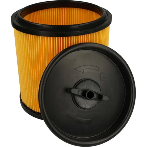 vhbw filtro a pieghe piatte compatibile con Dexter VOD 1530 SWC 30L, VQ 1420 SFD 20L aspirapolvere - nero / giallo