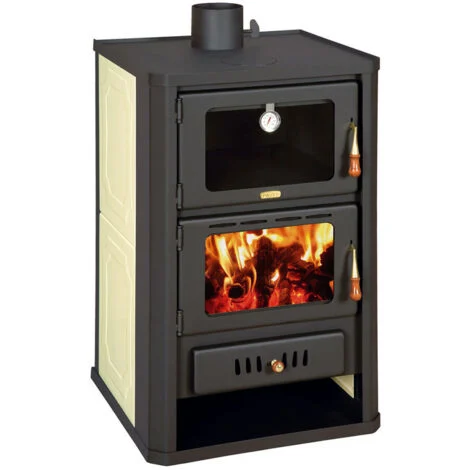 Termostufa a legna con forno Prity FG W15 – 19,4 kW, Nero Grafite, Caldaia Integrata da 14 L, Classe A