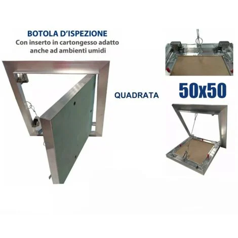 Botola ispezione 50x50 per soffitto cartongesso sp. 12,5 lastra idro