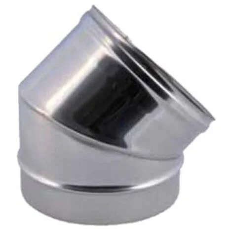 CANNA FUMARIA TUBO FUMI CURVATO CURVA 45° INOX AISI304 - 80mm STUFA A Pellet
