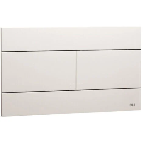 Placca di comando doppio tasto ultrasottile per cassette incasso in abs bianco oli slim 659041