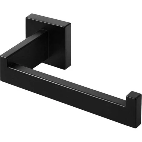 Porta carta igienica nero, porta rotolo di carta igienica in acciaio inox per bagno e cucina (quadrato)
