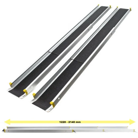 2x rampe telescopiche in alluminio Max 270 kg con rivestimento antiscivolo e bordi alti ai lati