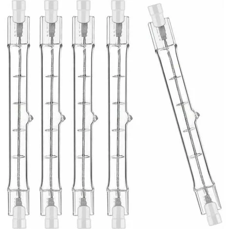 KZQ Confezione da 5 lampadine alogene R7S 118 mm 300 W 230 V, asta alogena R7S 118 mm, lampadina alogena R7S dimmerabile, lampada alogena asta per faretti da costruzione, illuminazione da lavoro per e