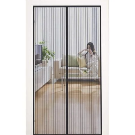 Porta zanzariera magnetica KZQ 80 x 230 cm, nera