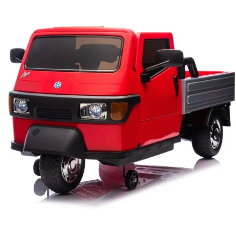 Ape Car Piaggio Elettrica per Bambini Rosso con Ruote EVA e Telecomando