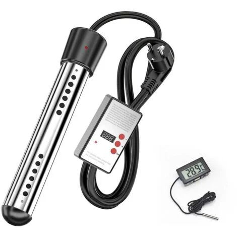 Scaldabagno istantaneo per piscina, scaldabagno portatile (26050 mm - nero), adatto per secchi e stagni - 2500 W. DEBUNS