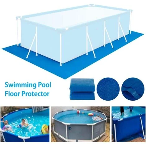Tappetino per piscina, tappetino per piscina fuori terra, tappetino per piscina in PVC rettangolare/rotondo/quadrato facile da pulire (396x396 cm)