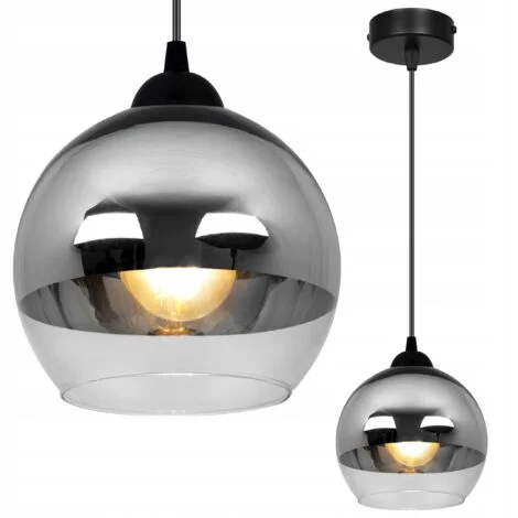 ELEGANTE LAMPADA A SOSPENSIONE, LAMPADA IN VETRO, LED CROMO