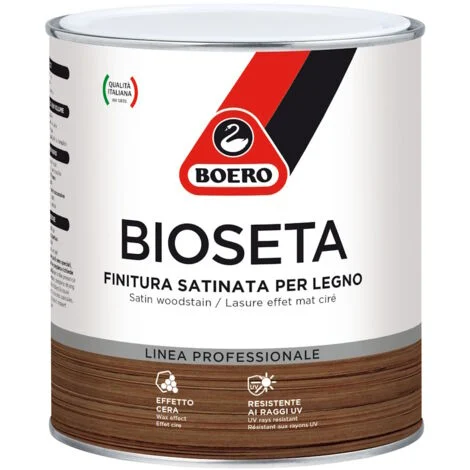 Bioseta finitura satinata per legno colore neutro confezione0.75 lt