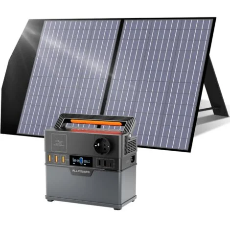 ALLPOWERS Centrale Elettrica Portatile S300 Plus, con 100W Pannello Solare, 288Wh Batteria, 300W (600W Picco) AC Uscita, Ricarica da 0-80% in 40 Minuti, Generatore Solare per Campeggio, Emergenze
